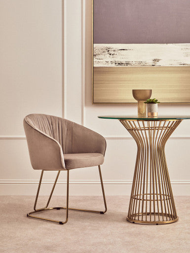 Veneto Mink Velvet Dinner Chair