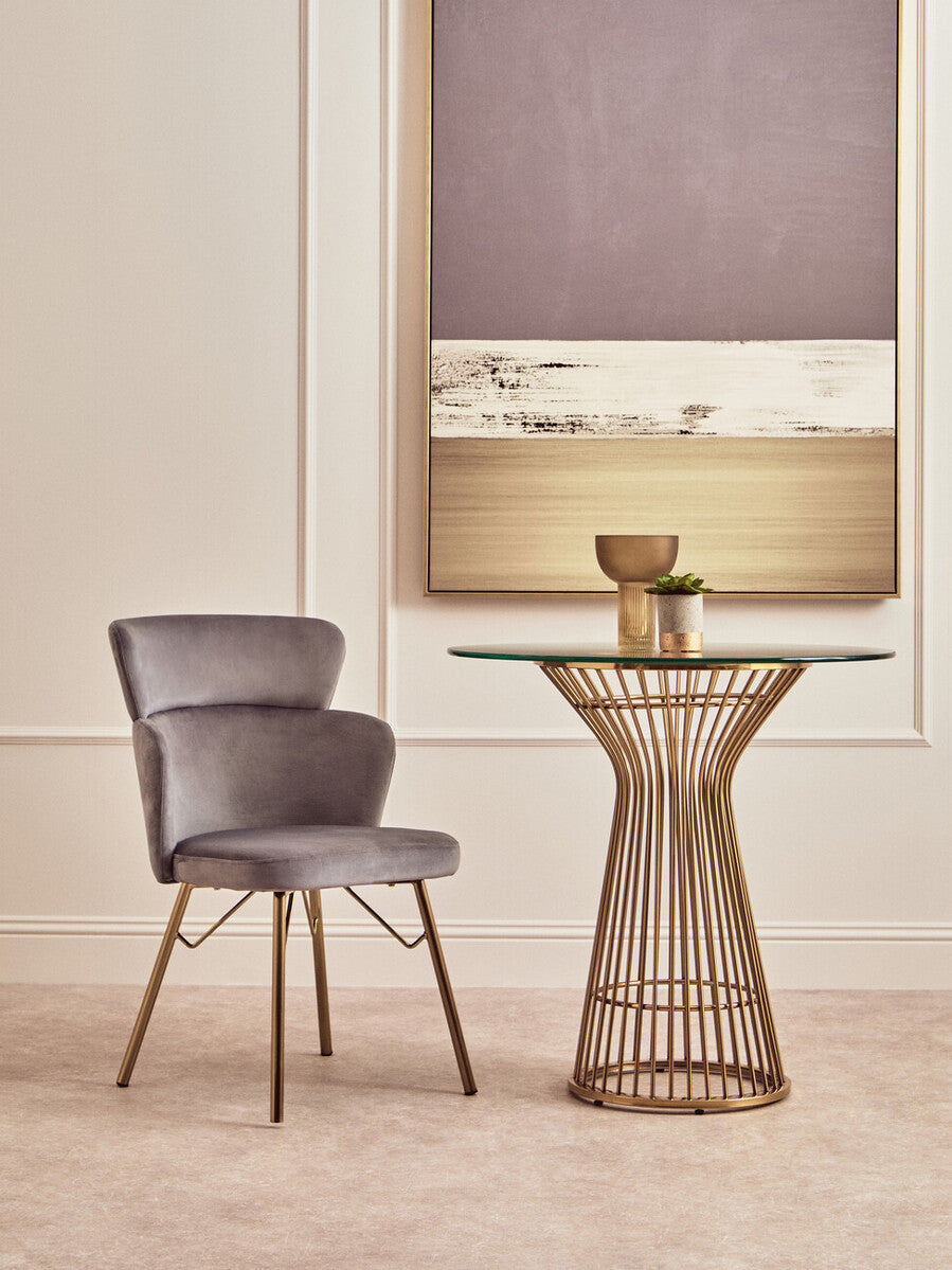 Veneto Grey Velvet Chair