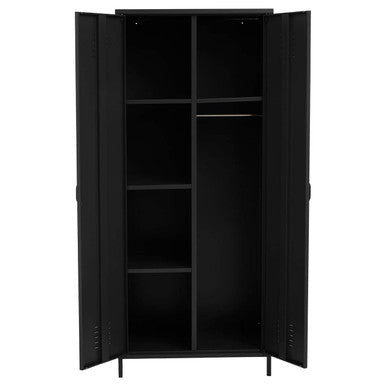Black Two Door Locker Style Wardrobe | Academy