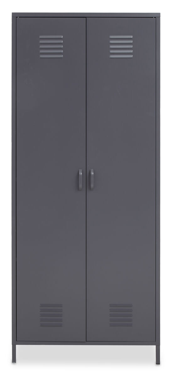 Academy Grey Two Door Locker Style Wardrobe