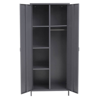 Academy Grey Two Door Locker Style Wardrobe
