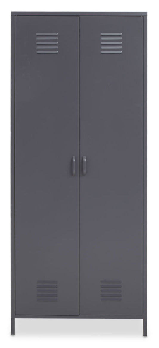 Academy Grey Two Door Locker Style Wardrobe