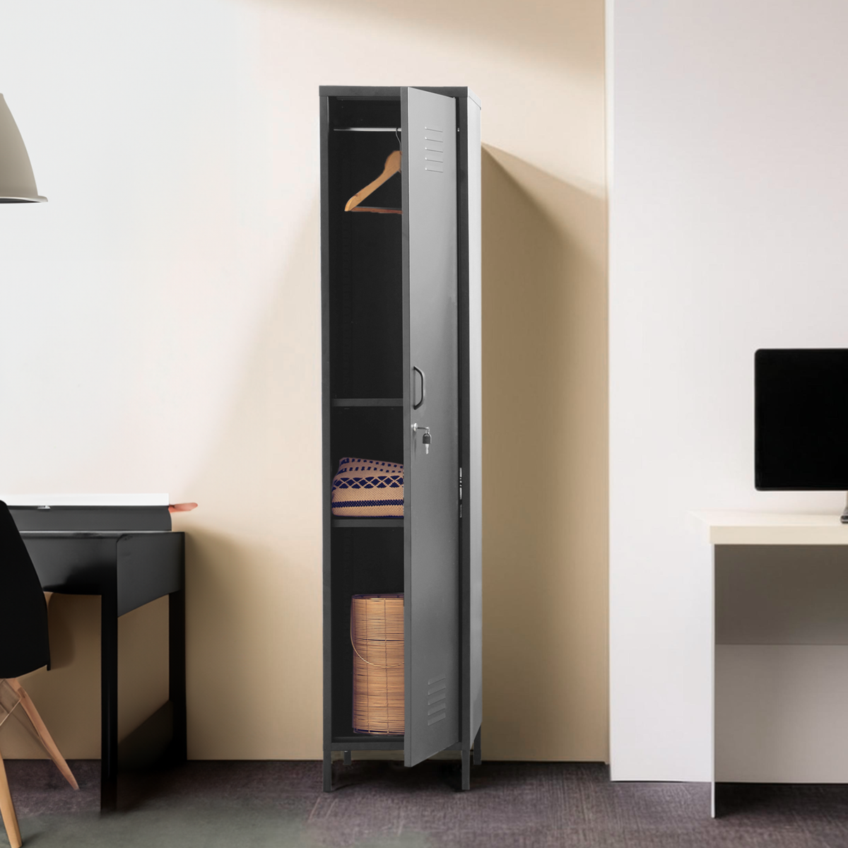 Academy One Door Grey Metal Locker