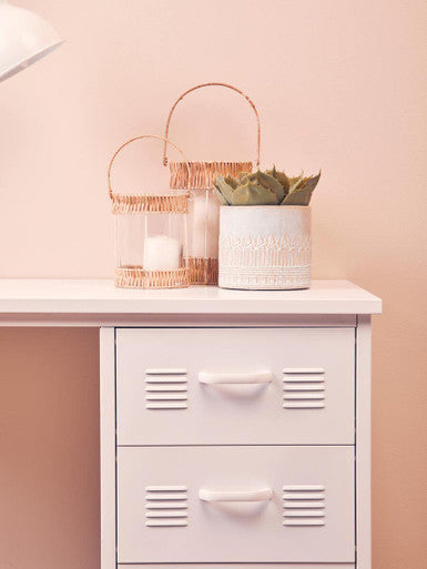 Academy Three Drawer White Desk