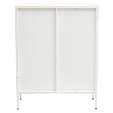Acier Two Door White Metal Cabinet