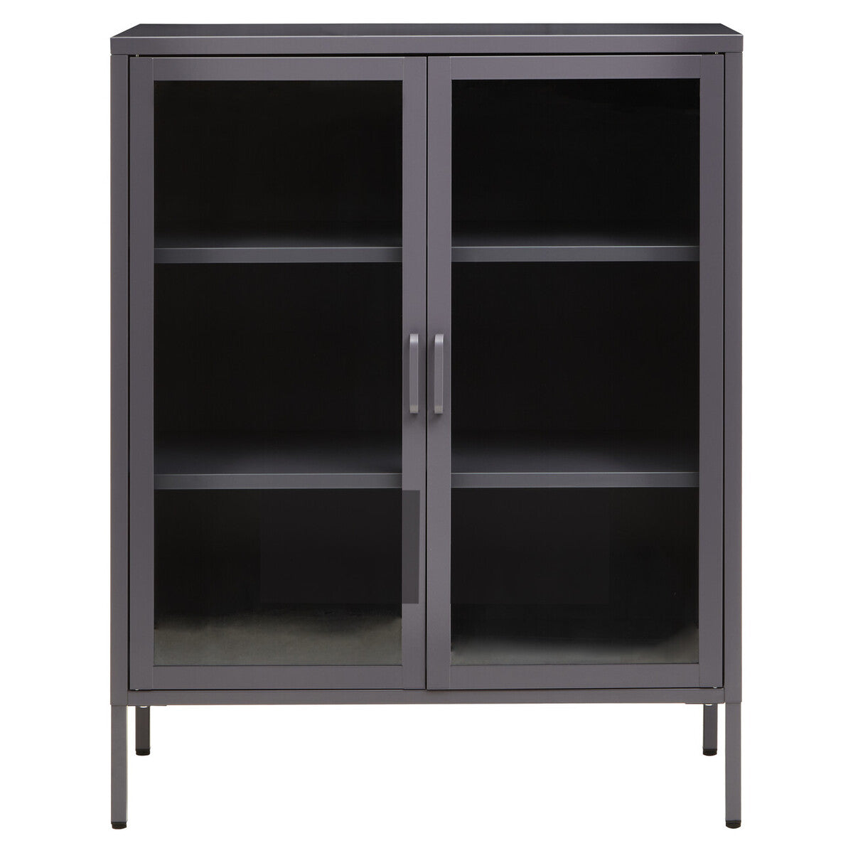 Acier Two Door Grey Metal Cabinet