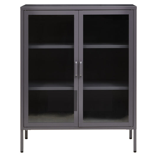 Acier Two Door Grey Metal Cabinet