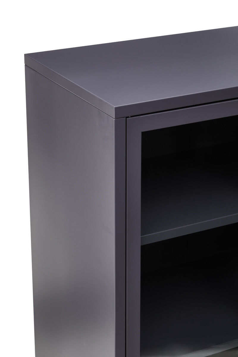 Two Door Grey Metal Cabinet | Acier