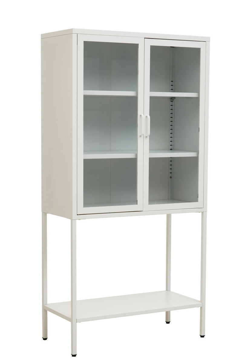 Acier Two Door White Metal Cabinet