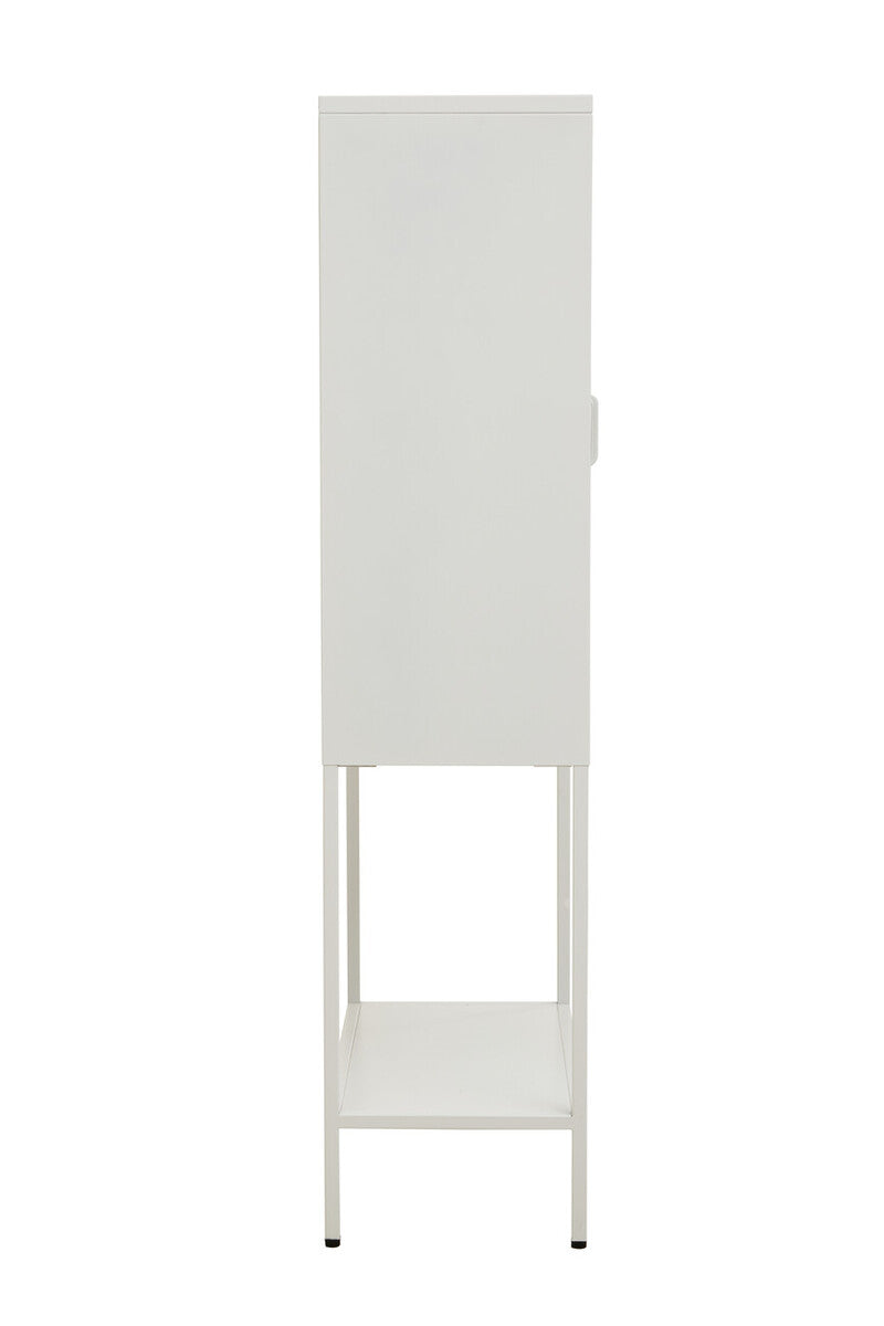 Acier Two Door White Metal Cabinet