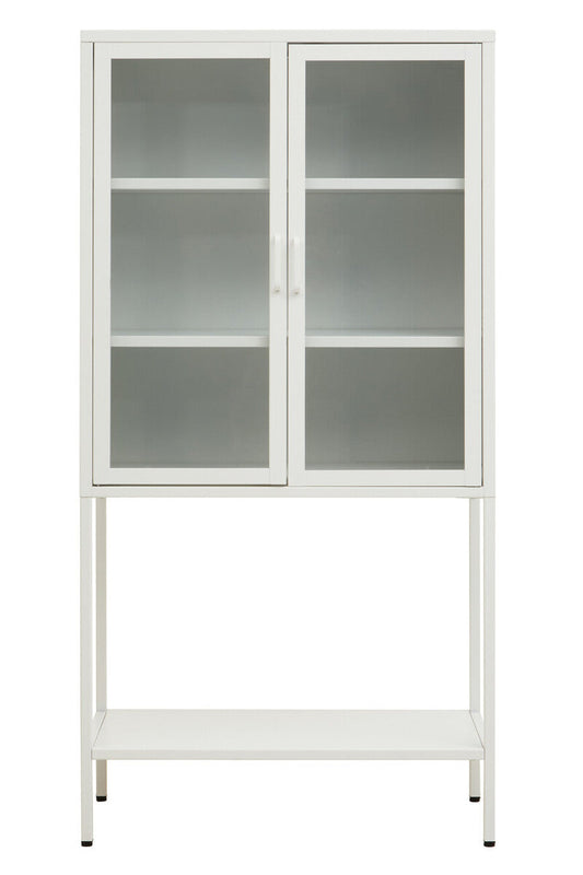 Acier Two Door White Metal Cabinet