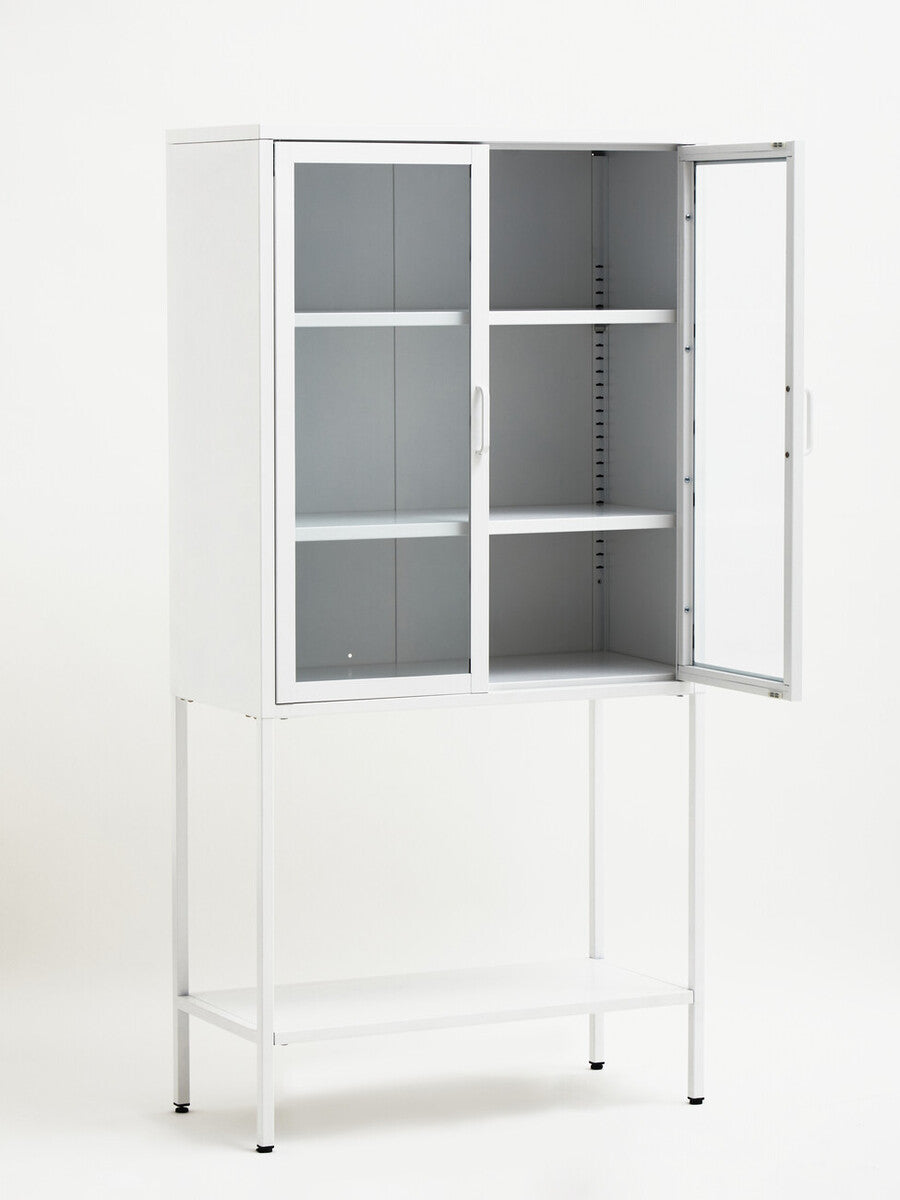Acier Two Door White Metal Cabinet