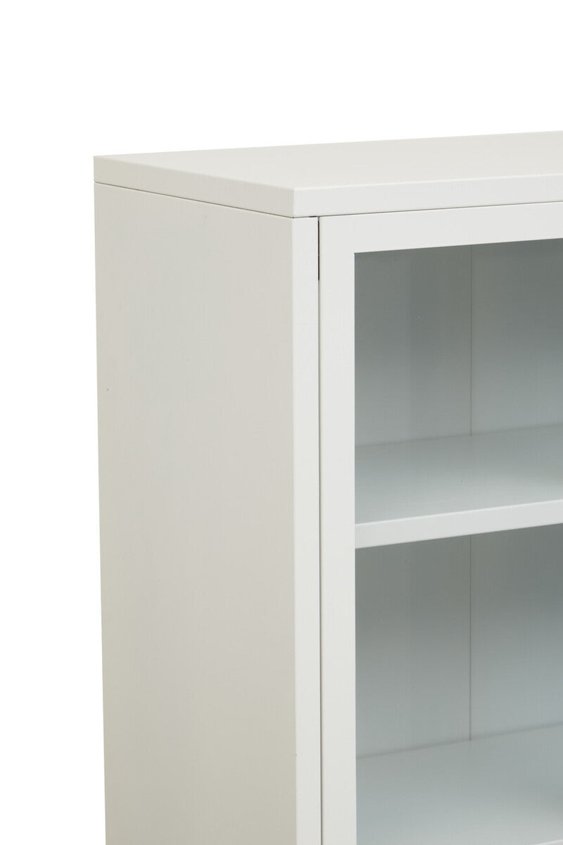 Acier Two Door White Metal Cabinet