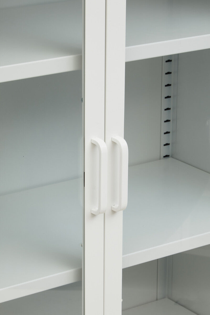 Acier Two Door White Metal Cabinet