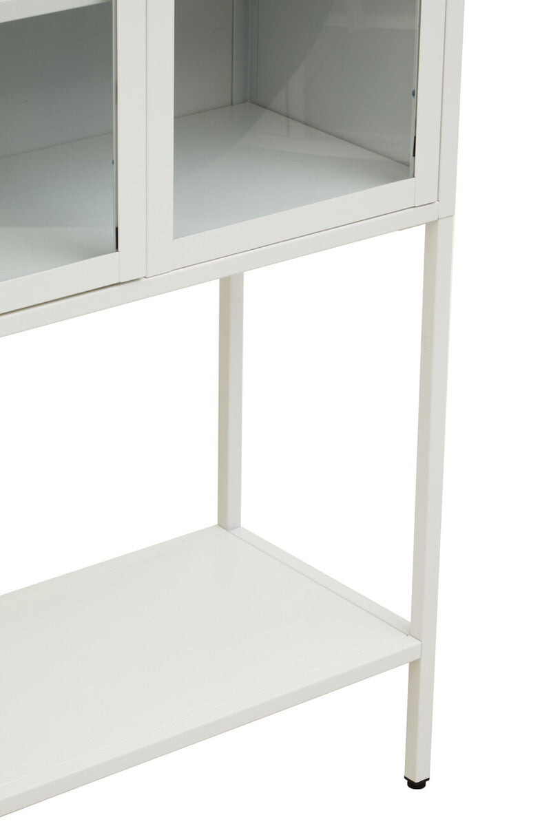 Acier Two Door White Metal Cabinet