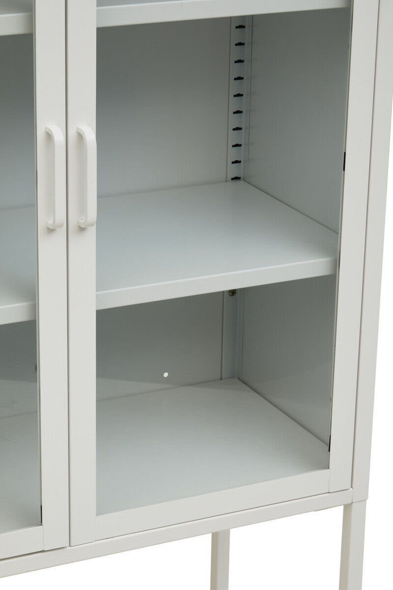 Acier Two Door White Metal Cabinet