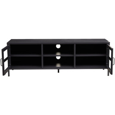Acier Two Door Black Metal Media Unit