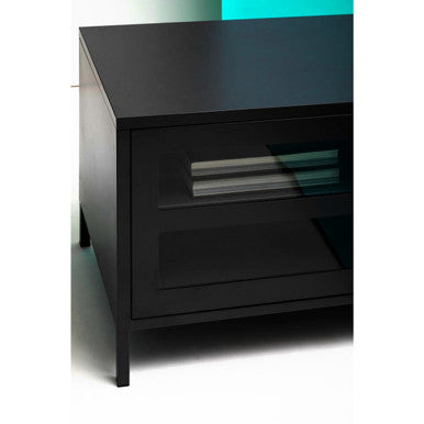 Acier Two Door Black Metal Media Unit