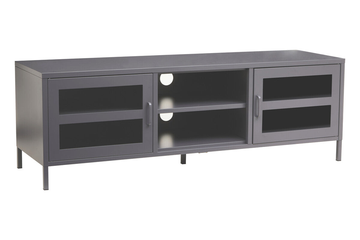 Acier Two Door Grey Metal Media Unit