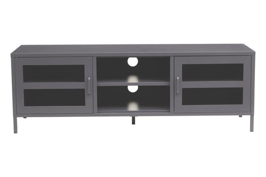 Acier Two Door Grey Metal Media Unit