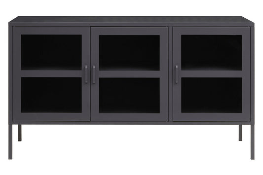 Acier Three Door Grey Metal Sideboard