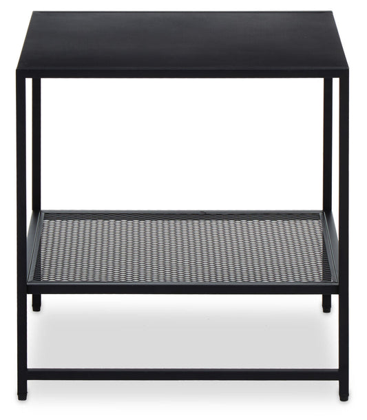 Acero Black Metal Square Side Table