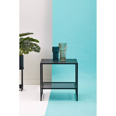 Acero Black Metal Square Side Table