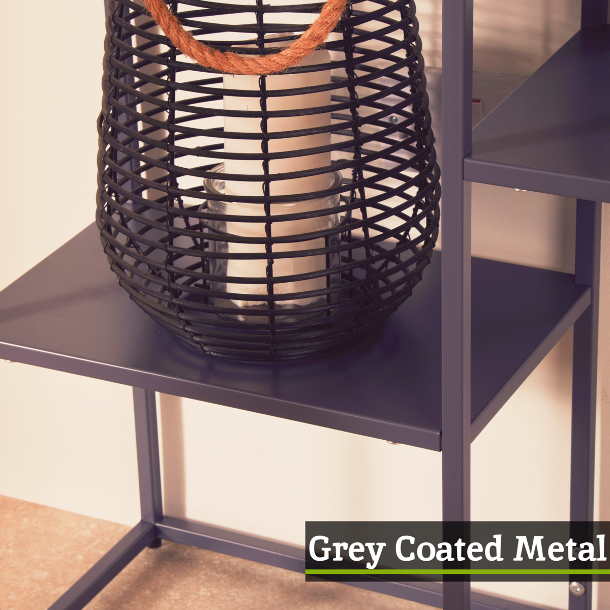 Acero Grey Metal Multi Shelf Unit