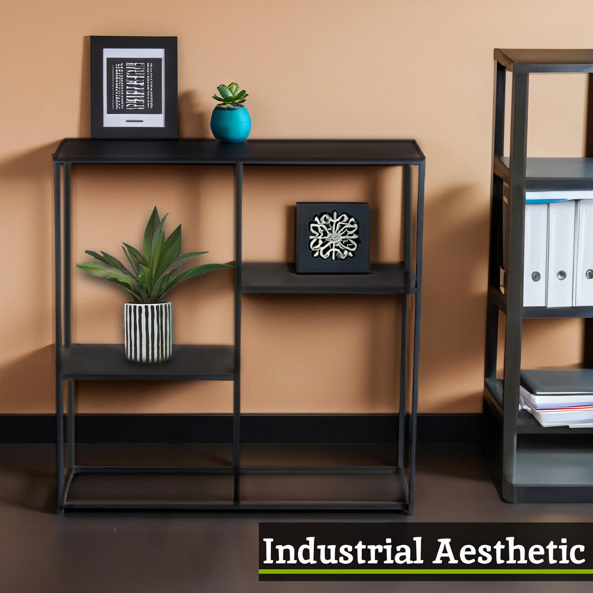 Acero Grey Metal Multi Shelf Unit