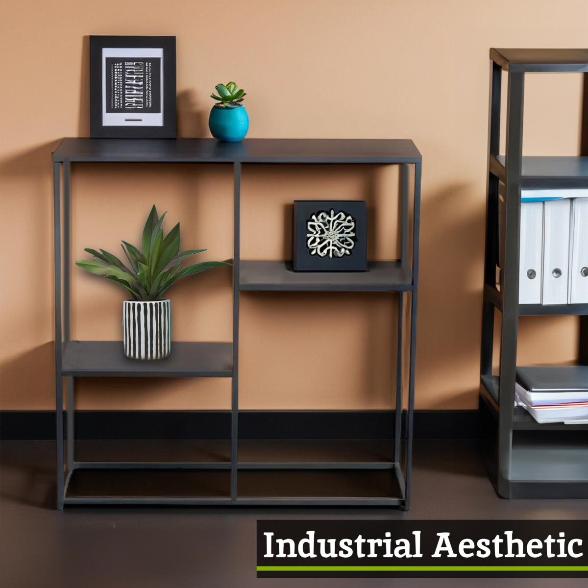 Acero Grey Metal Multi Shelf Unit