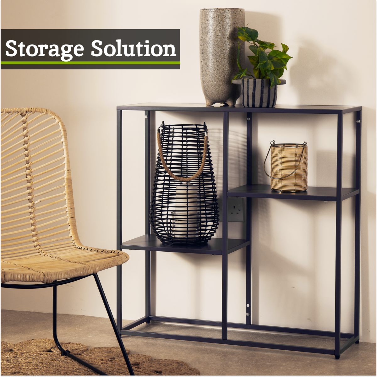 Acero Grey Metal Multi Shelf Unit