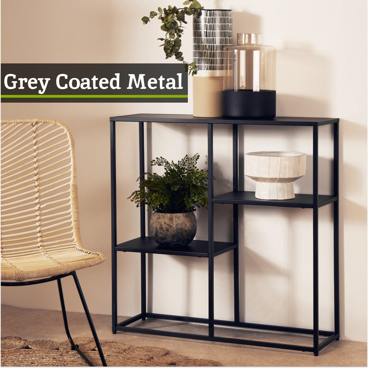Acero Grey Metal Multi Shelf Unit