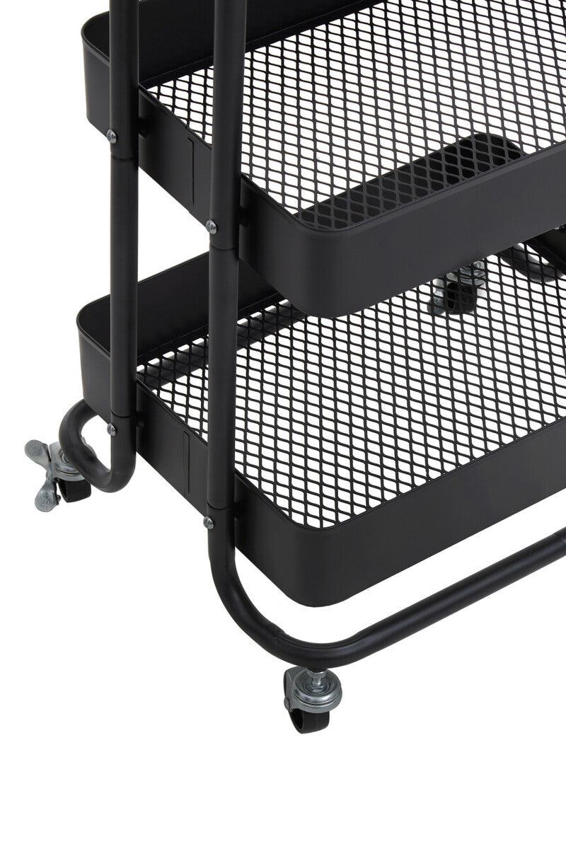 Acero Three Tier Black Metal Trolley