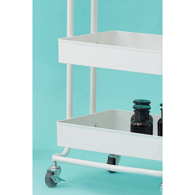 Acero Three Tier White Metal Trolley