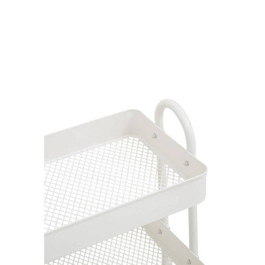 Acero Three Tier White Metal Trolley