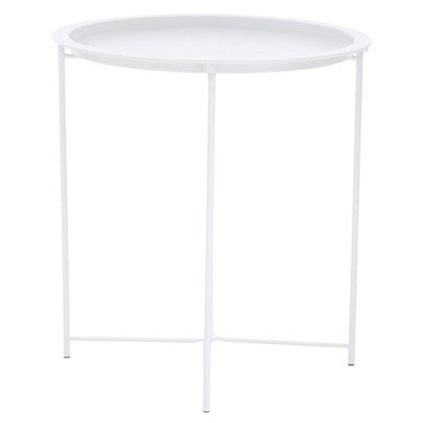 Acero Round White Side Table
