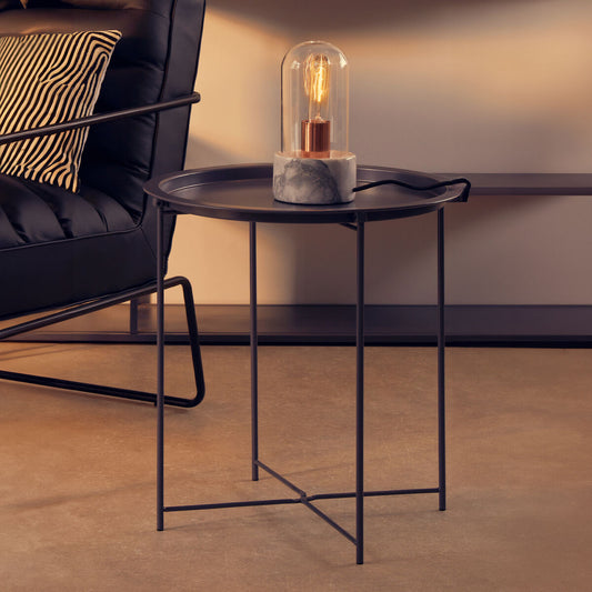 Acero Round Grey Side Table