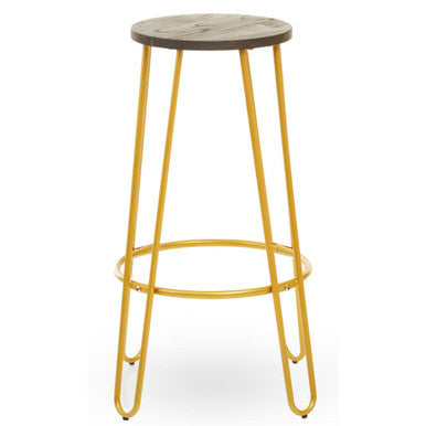 District Gold Finish Metal Frame Bar Stool