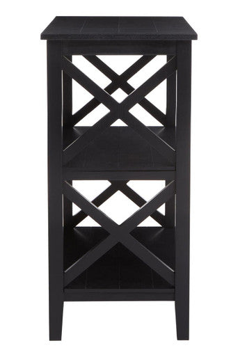Heritage Three Shelf Black Bookcase