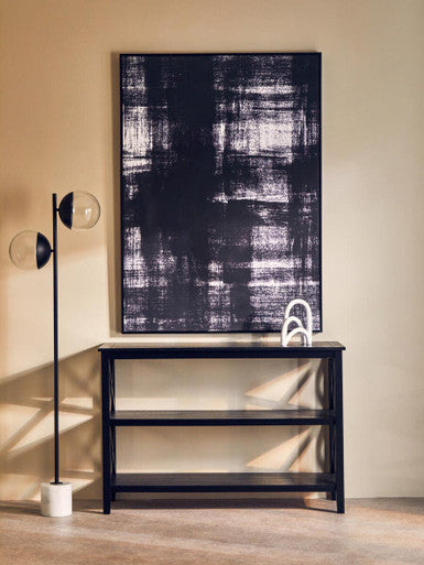 Heritage Three Shelf Large Black Bookcase