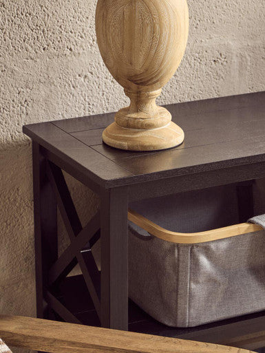 Heritage Three Shelf Large Black Bookcase