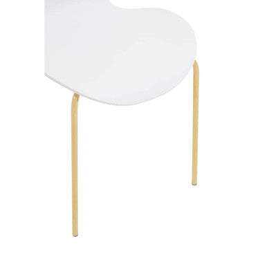 Laila White Seat Dining Chair With Gold Chrome Legs