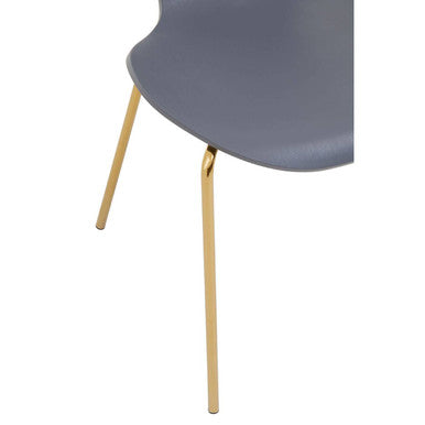 Laila Grey Seat Dining Chair With Gold Chrome Legs