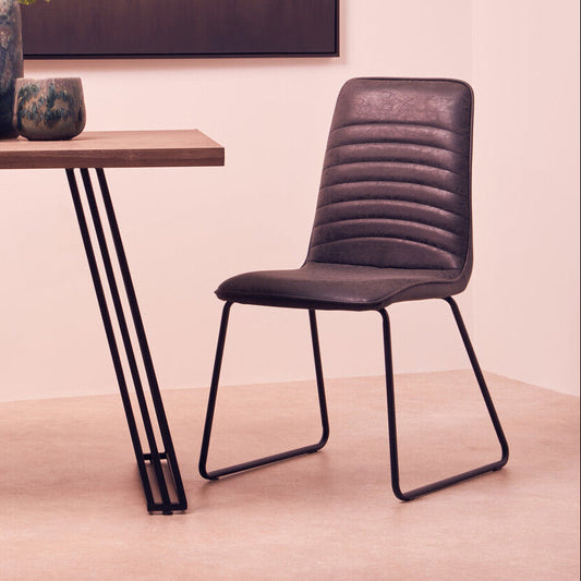 New Foundry Black Leather Effect Chair