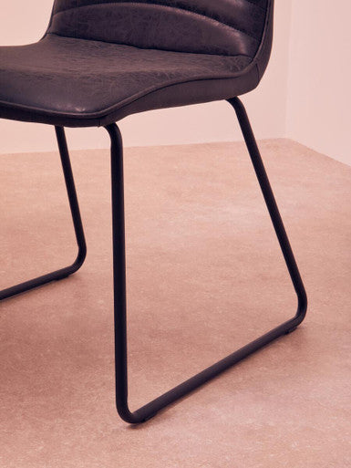 New Foundry Black Leather Effect Chair