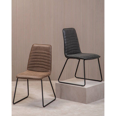 New Foundry Black Leather Effect Chair