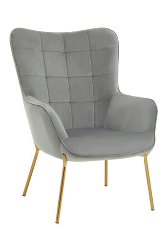 Stockholm Grey Velvet Chair