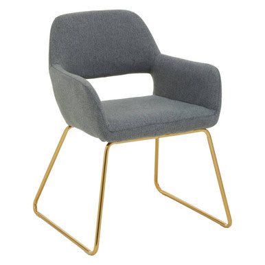 Stockholm Grey And Gold Dining Chair