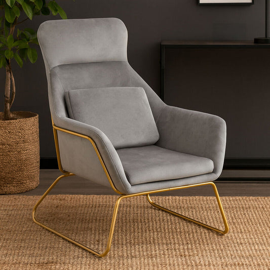 Stockholm Grey Velvet Armchair