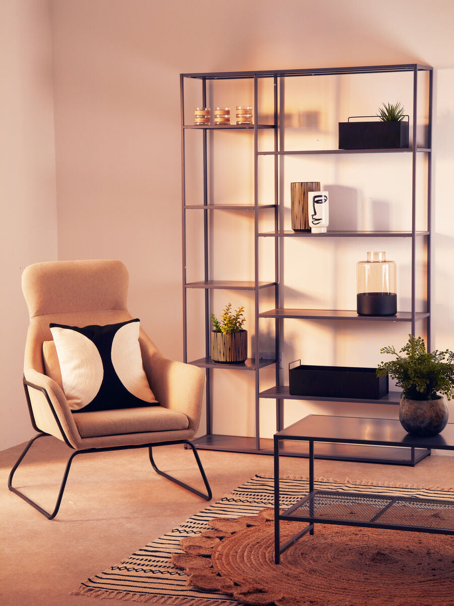 Stockholm Natural Chair With Black Metal Frame